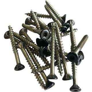 PLUS skruer til montering af beslag på træstolper, sort/sort stål, 5 cm