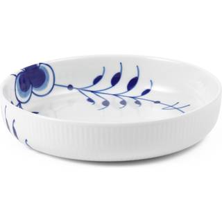 Royal Copenhagen - Blue Mega Ovnform 18,5 cm - Ovnfaste fade - Karen Kjældgård-Larsen - Hvid,Blå