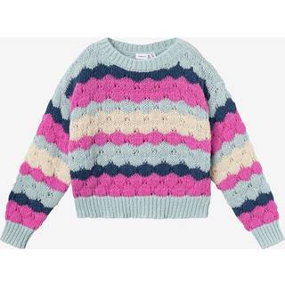 NAME IT Striktrøje Kort Nunna Phlox Pink