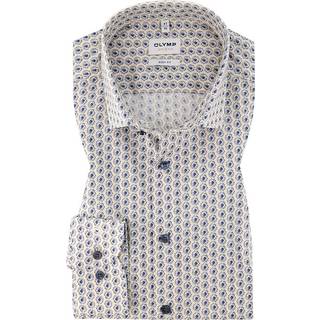 OLYMP Herren Hemd beige,blau geblümt
