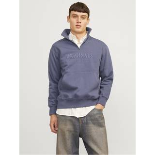 Printet Sweatshirt Med Halv Lynlås