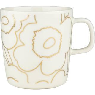 Marimekko Piirto Unikko Krus 40 Cl t / Guld - Kaffekopper Stentøj Hvid - 073594-120