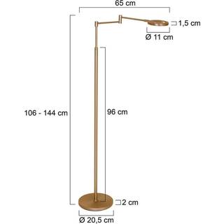 LED-gulvlampe Soleil bronze børstet, metal, dæmper