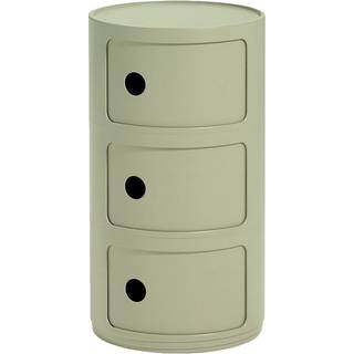 Kartell Componibili Recycled Opbevaring Med 3 Rum Matt Green - Skuffer Genanvendt Termoplastisk Technopolymer Matte Green - 04988VR