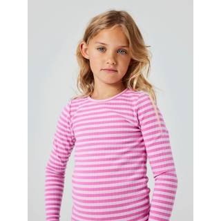 Name It Pastel Lavender/phlow Pink Stribet Bluse
