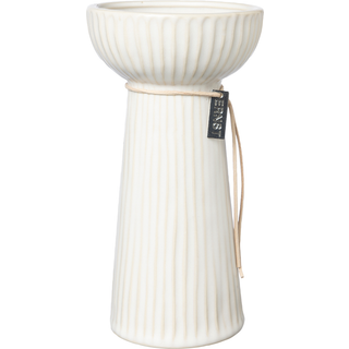 ERNST Ernst løgvase riflet 19 cm Naturhvid