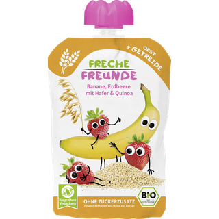 Freche Freunde Økologisk babymos med banan, jordbær, havre og quinoa 119.50 DKK/1 kg (6 x 100.0g)