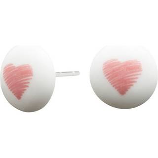 Nordahl Andersen - Porcelæn ørestikker med rosa hjerte