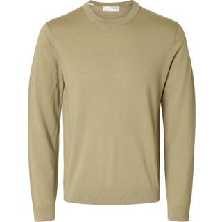 Selected Tray LS Merino Knit Crew Neck Kelp