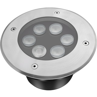 LEDlife nedgravningsspot - 6W, rund, rustfrit stål, 24V AC/DC - Dæmpbar : Ikke dæmpbar, Kulør : Neutral