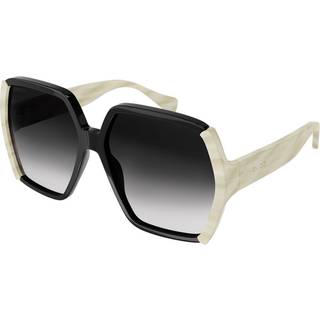 Gucci Kvinde GG1065S 002 Solbriller Acetat Sort Grå Oversize Normal Skygge