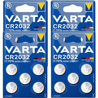 20x VARTA CR2032 DL2032 ECR2032 Lithium Knapcelle 4x 5er Blister til ure, bilnøgler