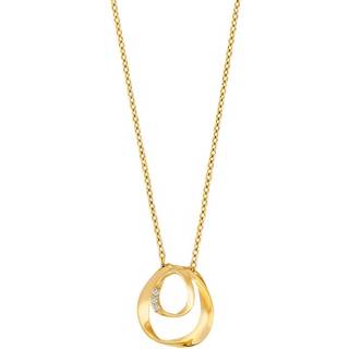 Siersbøl vedhæng i 14 karat guld med diamant. Inkl. forgyldt kæde