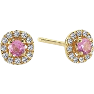 Sofia 14 Karat Guld Ørestikker fra Nuran med Pink Safir og Brillanter 0,12 Carat W/SI