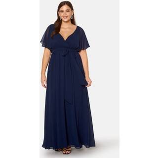 Flutter Sleeve Chiffon Maxi Curve Dress
