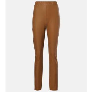 Max Mara Rodano faux leather slim pants - brown - XS