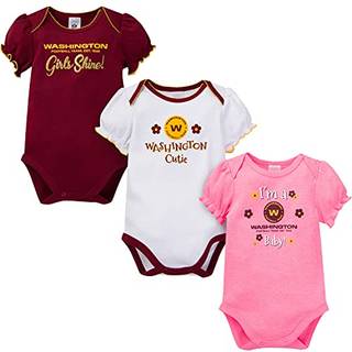 Gerber Baby Girl's NFL 3 Pack Short Sleeve Onesie Bodysuit Team Farve 6-12 m?neder