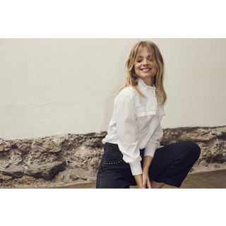 Co'couture Cocc Crisp Braid Shirt Bluse 35592 4000-White (XSMALL)