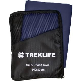 Hurtigtørrende microfiber håndklæde - 160x80 cm - Treklife - Navy blå