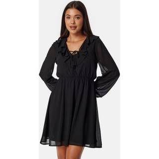 V-neck Short Frill Dress