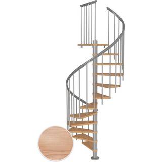 DOLLE Montreal CLASSIC 3 spindeltrappe, Ø140 cm, pearl grey/egetræsfiner - 11 trin