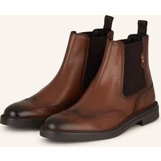 BOSS Black Herren Chelsea Boots braun Glattleder