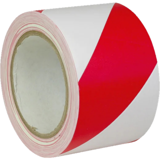 Thamus gulvmarkeringstape 75mmx33 rød/hvid TAPVC_RW75