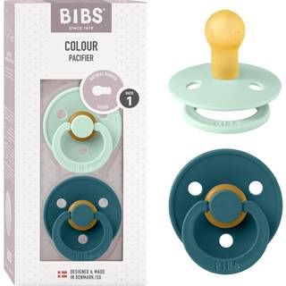 BIBS Colour Natural Rubber Size 1: 0+ months sut Nordic Mint / Forest 2 stk. - 2 stk.