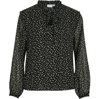 VILA dame bluse VIKIRSTI - Black Beauty Ika - 40