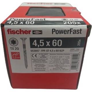 Fischer Spånpladeskrue FPF-ST 4,5X60 BZP ✓ På lager - klar til levering og afhentning