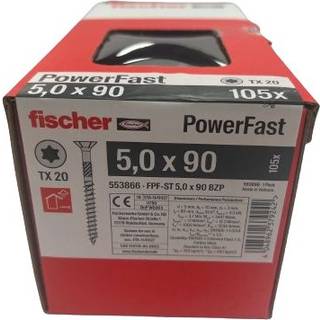 Fischer Spånpladeskrue FPF-ST 5,0X90 BZP ✓ På lager - klar til levering og afhentning