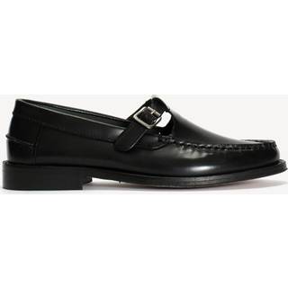 Moccasin T-Bar Loafers, Black, 38