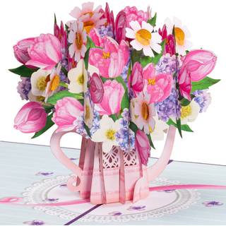 Paper Love Flower Wating Can 3D Pop Up Card til all Occasion Birthday Graduation Wedding Mother's Day Valentinsdag Tak Bliv godt eller bare fordi