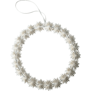 DBKD Paper flake krans juleophæng White