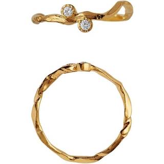 Stine A ring - 4053 Flow With Two Stones guldbelagt