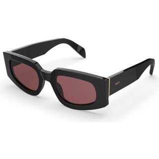 Retrosuperfuture Unisex 77Q Tetra Fantome Solbriller Acetat Sort Rød Rund Normal