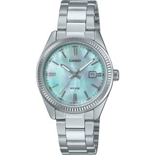 Herre Aqua Green Silver Casio Lady Date Ur