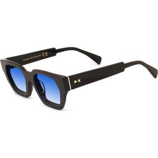 XLAB Kvinde MADURA Solbriller Acetat Sort Lyseblå Geometrisk Skygge