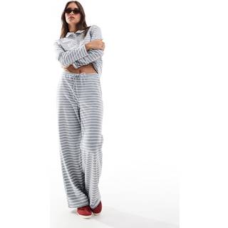 Alma Wide Bukser, Light Grey Melange/White, M