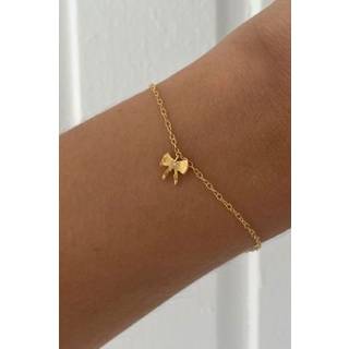 Petit Bow With Stone Forgyldt Sølv Armbånd fra Stine A