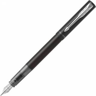 Parker Vector XL fyldepen | Metallisk sort lak på messing | Medium spids med Blue Ink Refill | Gaveæske