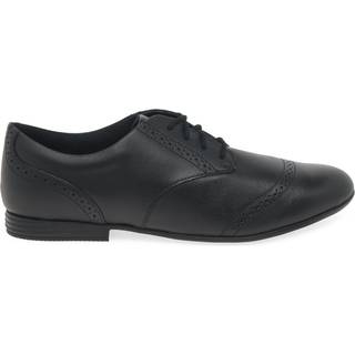 Clarks Clarks Black Standard Fit (F) Leather Younger Girls Finja School Brogues