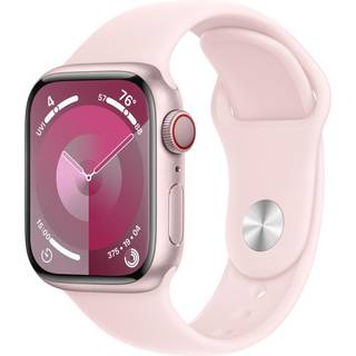 Apple Watch Series 9 GPS + Cellular 41mm Aluminium case med pink sports band S/M