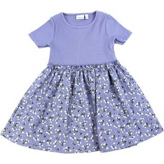 Name It Vista Blue Blomstret Kjole