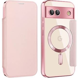 Google Pixel 8a Flip cover med kortholder - MagSafe-kompatibel - Pink