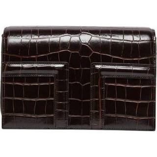 Toteme T-Flap Mini croc-effect tote bag - brown - One Size