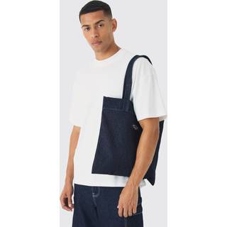 Mens Blue Man Branded Denim Tote Bag