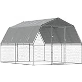 fuglebur med låge galvaniseret stål sølvfarvet