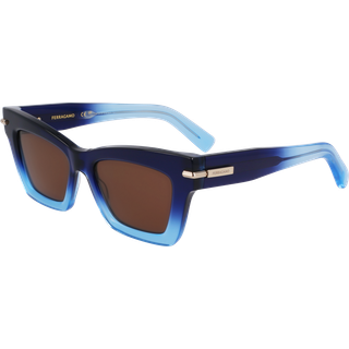 Ferragamo Kvinde SF2031S 415 Solbriller Acetat Blå Firkantet Normal