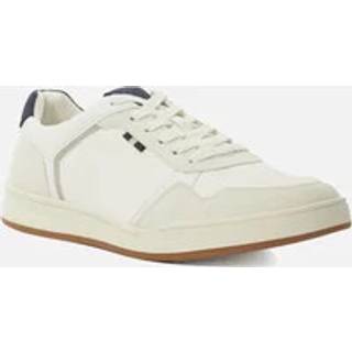 Dune London Dune London White Tinted Mixed Material Lace Up Trainers